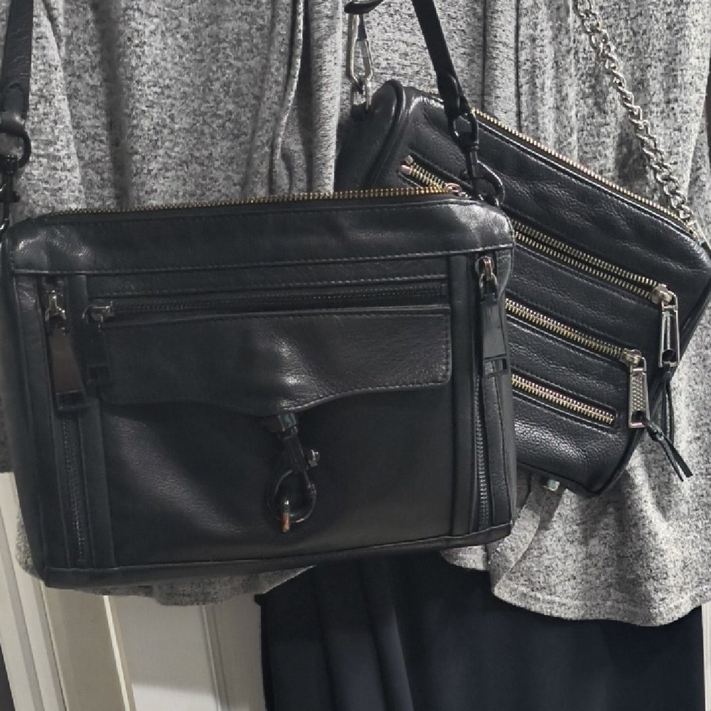 Rebecca Minkoff Black Leather Crossbody Bags X 2